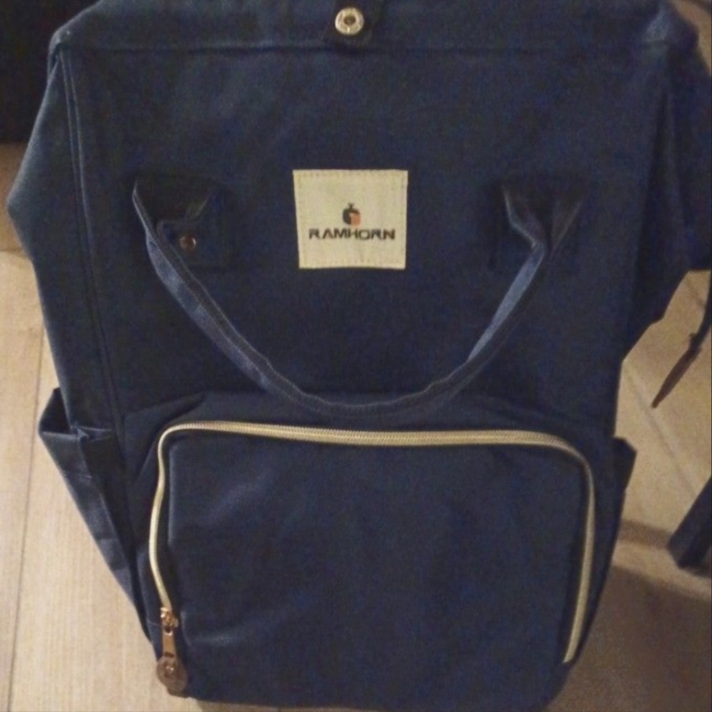 Ramhorn Navy Backpack with Gold Accents